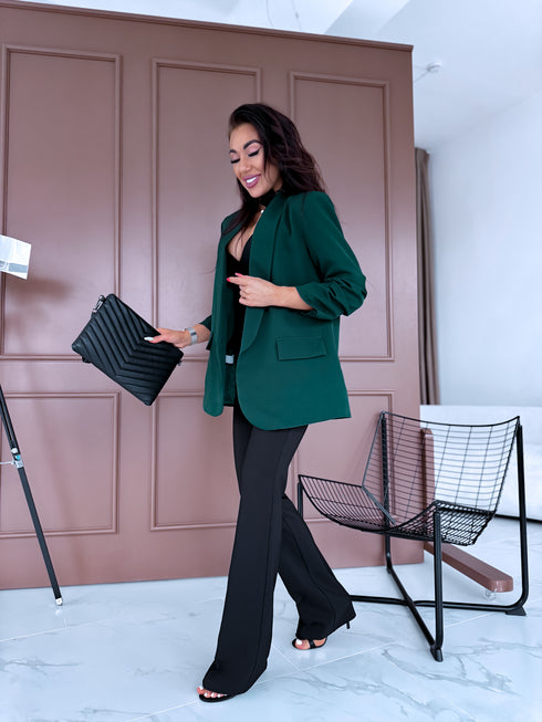 Emerald green, ONE SIZE jacket + black top