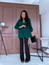 Emerald green, ONE SIZE jacket + black top