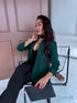 Emerald green, ONE SIZE jacket + black top