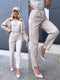 Fabric pants + belt "STELLA 21306" - BEIGE