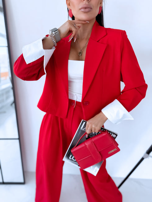 "MAJORY 74" komplekts - žakete + bikses - SARKANS