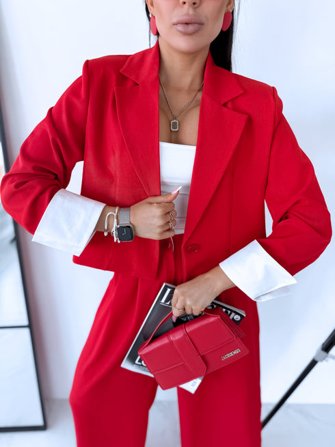 "MAJORY 74" komplekts - žakete + bikses - SARKANS