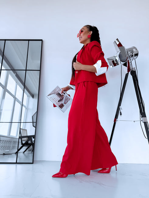 "WHITE LINE" Klasiskās bikses - SARKANAS