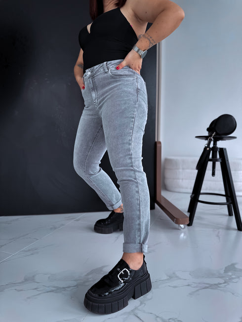 MOM FIT denim jeans "SILVER CITY" DJ2687 - GREY