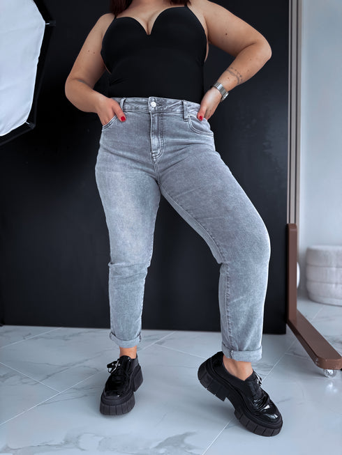 MOM FIT denim jeans "SILVER CITY" DJ2687 - GREY