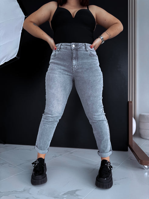 MOM FIT denim jeans "SILVER CITY" DJ2687 - GREY