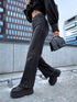 Elastic WIDE LEG trousers "ASH" DJ23 - dark gray PRE-ORDER