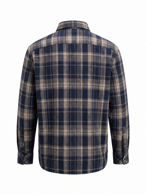 Striped shirt "PIONEER" DM2495 - NAVY BLUE WITH BEIGE
