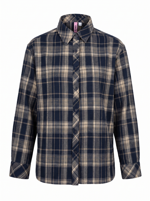 Striped shirt "PIONEER" DM2495 - NAVY BLUE WITH BEIGE