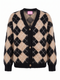 Knitted jacket "SHAPE CONTROL" - BEIGE WITH BLACK