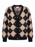 Knitted jacket "SHAPE CONTROL" - BEIGE WITH BLACK