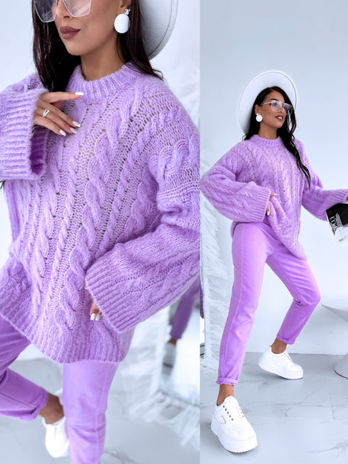 ELYNDI mohēras džemperis - lavandas