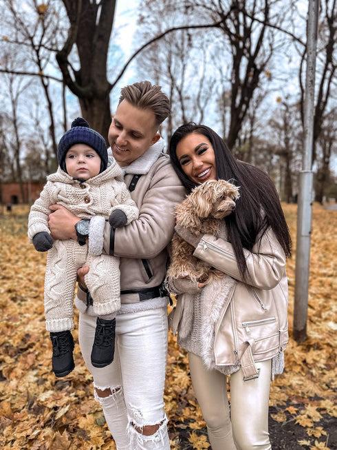 Adīts, vilnas kombinezons bērniem "ZAĶIS" - bēšs