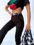 MOM FIT džinsinės kelnės "SPRING" 7855-1 - JUODOS