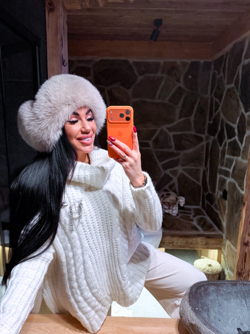 ELYNDI extended wool sweater - white