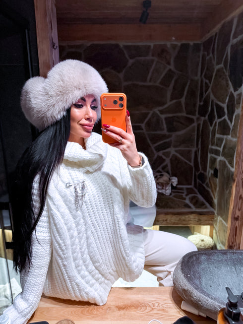 ELYNDI extended wool sweater - white