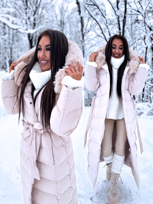 Ilga viršutinė striukė "CLIMATE ZONE" FC7529 - šviesiai smėlinė