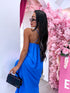 "LĪGO" dress with crossed straps - BLUE PRE-ORDER