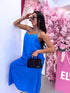 "LĪGO" dress with crossed straps - BLUE PRE-ORDER