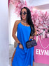 "LĪGO" dress with crossed straps - BLUE PRE-ORDER