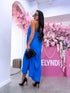 "LĪGO" dress with crossed straps - BLUE PRE-ORDER