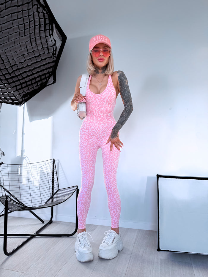 ELYNDI jumpsuit "LEOPARDY SL318" - SOFT PINK