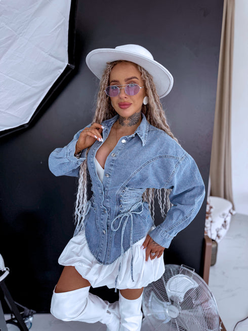 Denim jacket "DRAMA QUEEN MF3002" - LIGHT BLUE