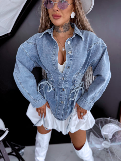 Denim jacket "DRAMA QUEEN MF3002" - LIGHT BLUE