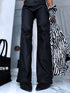 WIDE LEG pants HM6709 "BLACK LEATHER"