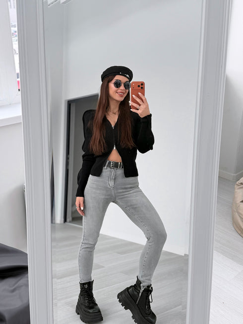 Вязаная кофта "JINGLE BELLS A13194" - ЧЕРНАЯ