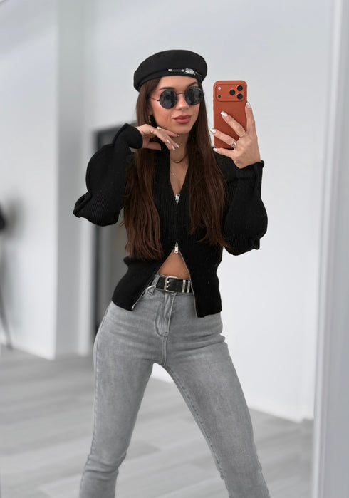 Вязаная кофта "JINGLE BELLS A13194" - ЧЕРНАЯ