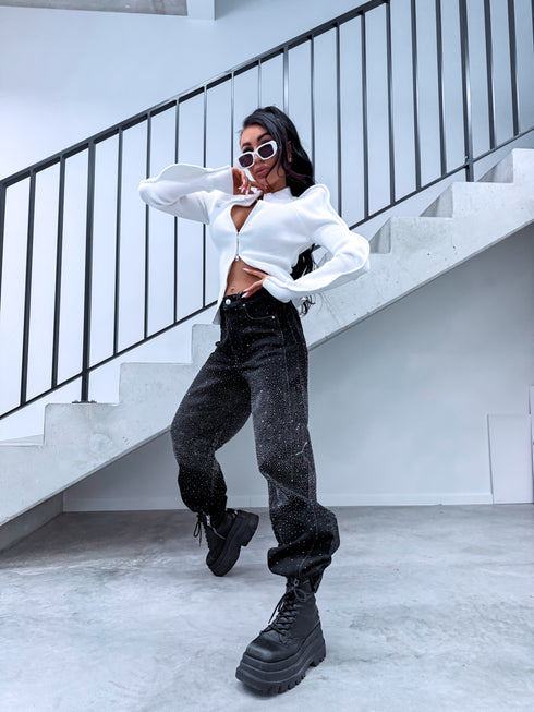 "SHIMMER VIBE" 8817 jeans - DARK GRAY PRE-ORDER