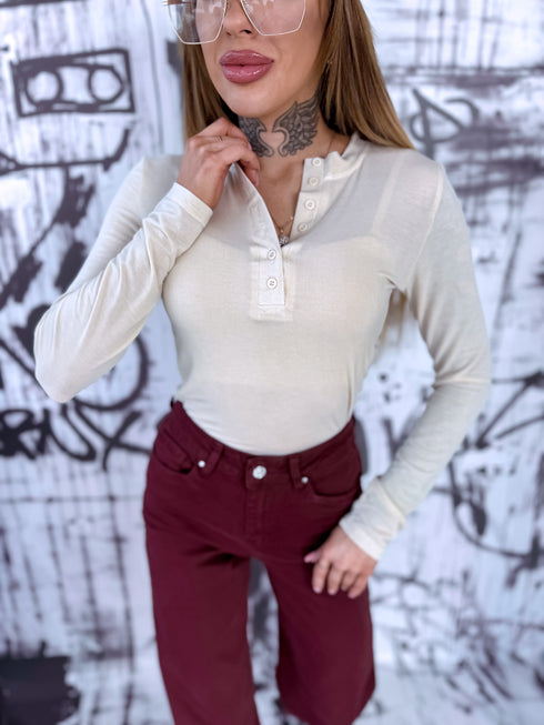 Топ с застежкой на пуговицы "OPAL H13102" - СВЕТЛО-БЕЖЕВЫЙ