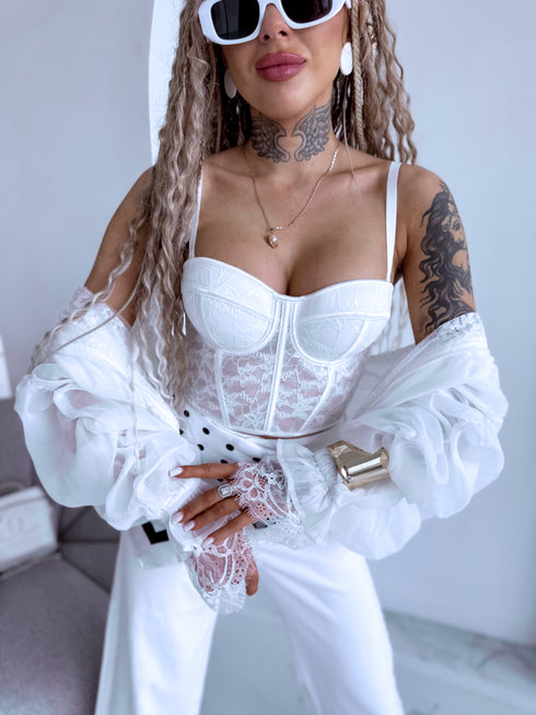 "ELIZABETH" Corset LM7610 - WHITE