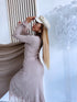 Fitted dress "EMBER FIRE 552" - DARK BEIGE