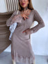 Fitted dress "EMBER FIRE 552" - DARK BEIGE