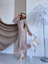 Fitted dress "EMBER FIRE 552" - DARK BEIGE