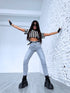 GREY mom fit denim pants HM306-6 "SMOKE"