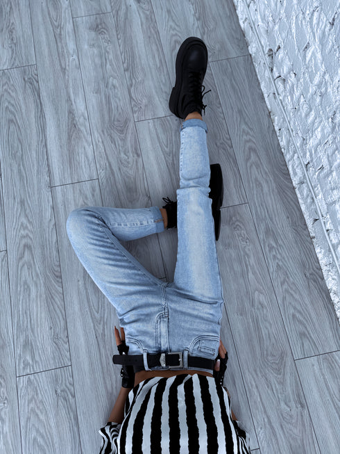 GAIŠI ZILAS mom fit džinsai HM303-1 "SMOKE"