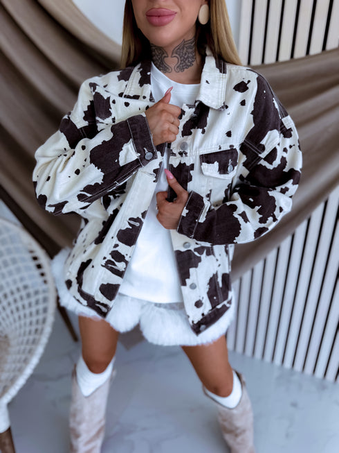 YX515 джинсовая куртка "MOOD" - КОРИЧНЕВАЯ С БЕЖЕВЫМ