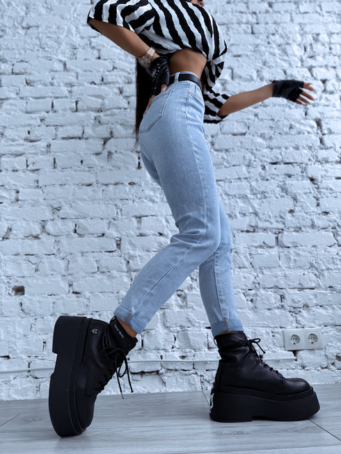 GAIŠI ZILAS mom fit džinsai HM303-1 "SMOKE"