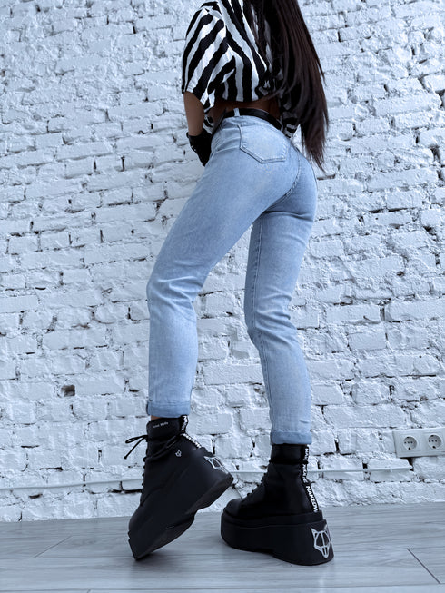 GAIŠI ZILAS mom fit džinsai HM303-1 "SMOKE"