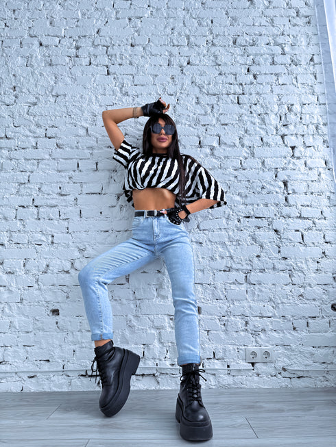 GAIŠI ZILAS mom fit džinsai HM303-1 "SMOKE"