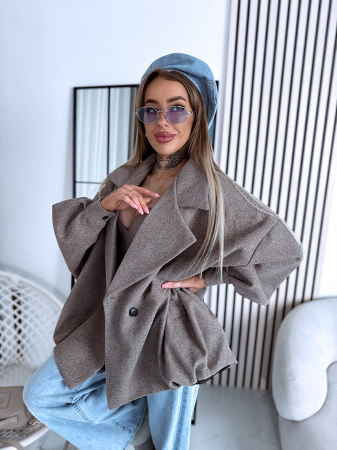 OVERSIZE paltas "SNOWBALL 251174" - TAMSIAI SMĖLINĖ