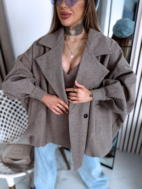 OVERSIZE paltas "SNOWBALL 251174" - TAMSIAI SMĖLINĖ