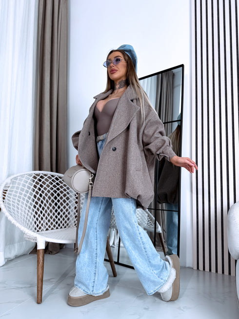 OVERSIZE paltas "SNOWBALL 251174" - TAMSIAI SMĖLINĖ