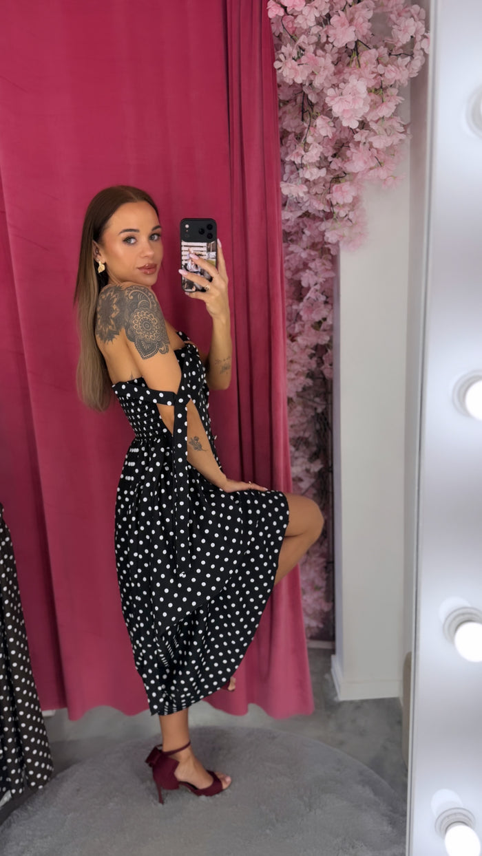 Dress "DOTTED CHARM" 1363 - BLACK
