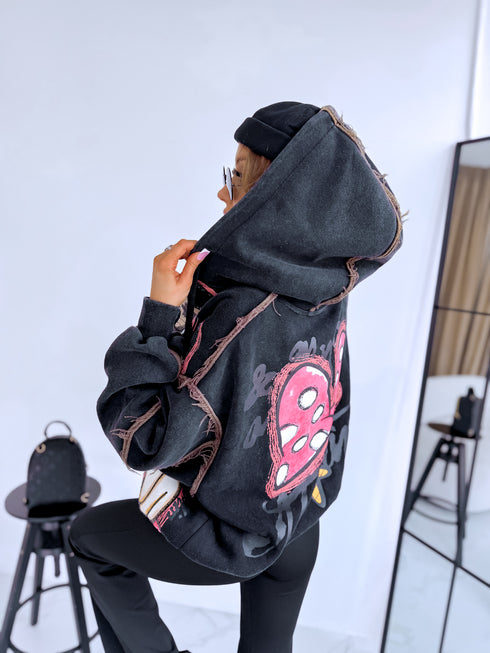 Švarkas su animacija "MICKEY BOW V12051" - JUODA