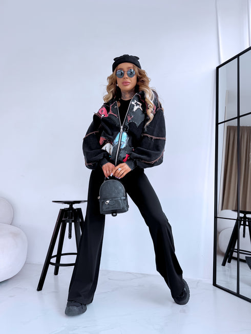 Švarkas su animacija "MICKEY BOW V12051" - JUODA