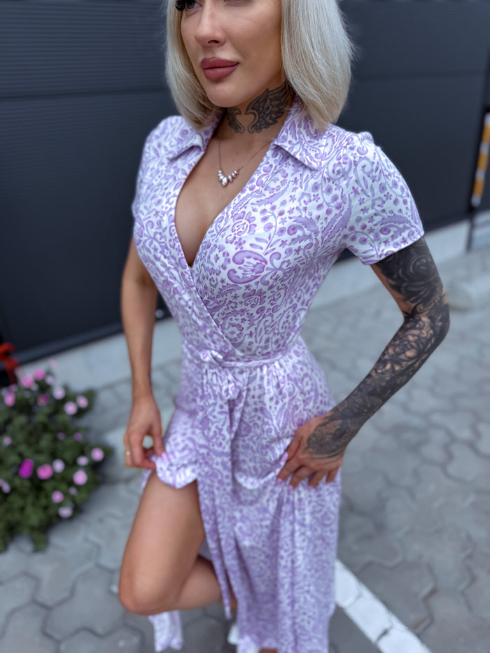 Dress with print "ADELINE 10635" - LAVENDER PRE-ORDER